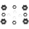 Traxxas XRT Black Hubs Nuts Fits XRT X-MAXX ULT TRAXXAS Wheel Hubs BLACK 17mm Splined serrated Nuts & Clips