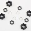Traxxas XRT Black Hubs Nuts (2) Fits XRT X-MAXX ULT TRAXXAS Wheel Hubs BLACK 17mm Splined serrated Nuts & Clips