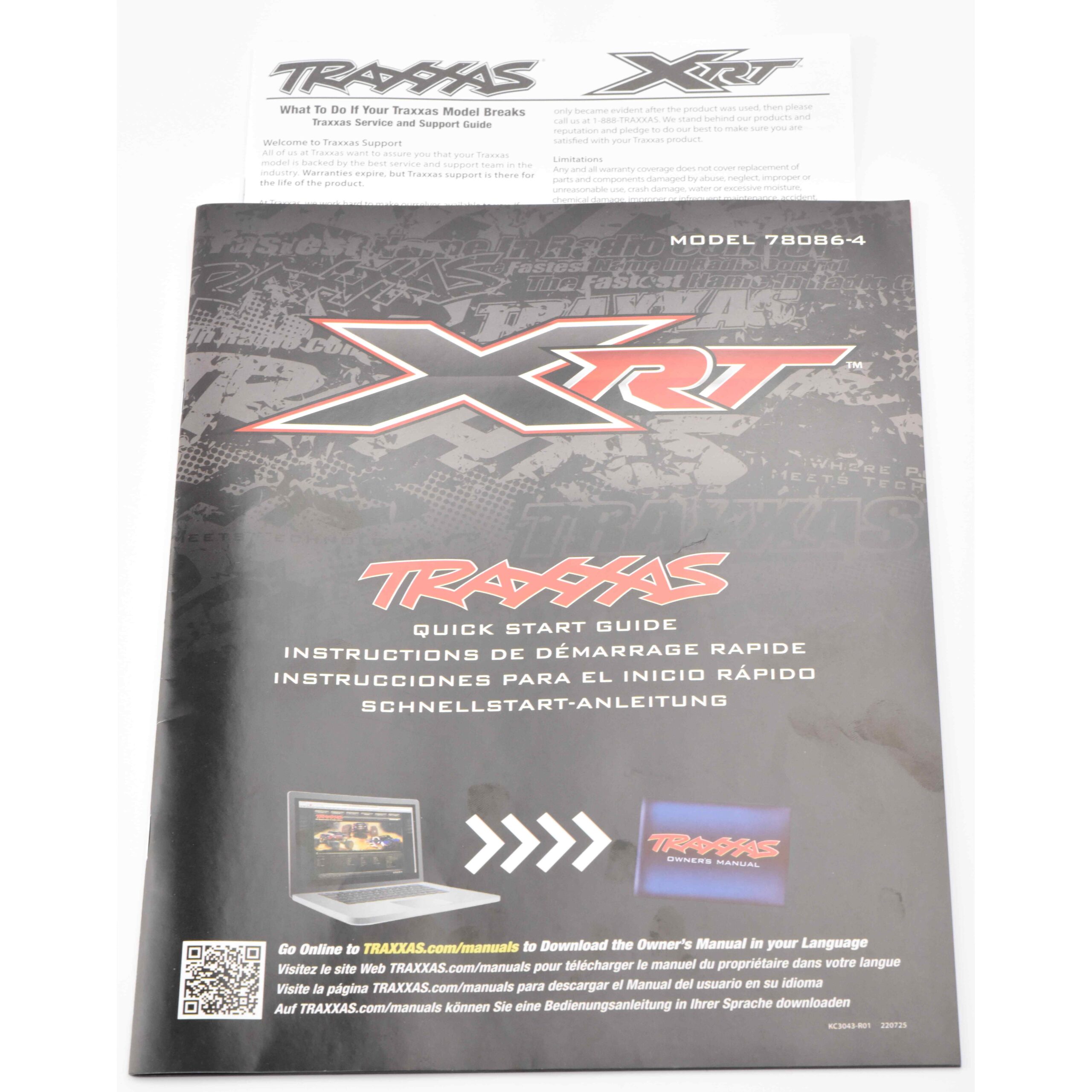 Traxxas XRT Manual Traxxas XRT 8S Manual Parts List Exploded Views Model 78086-4 8S VXL Brushless