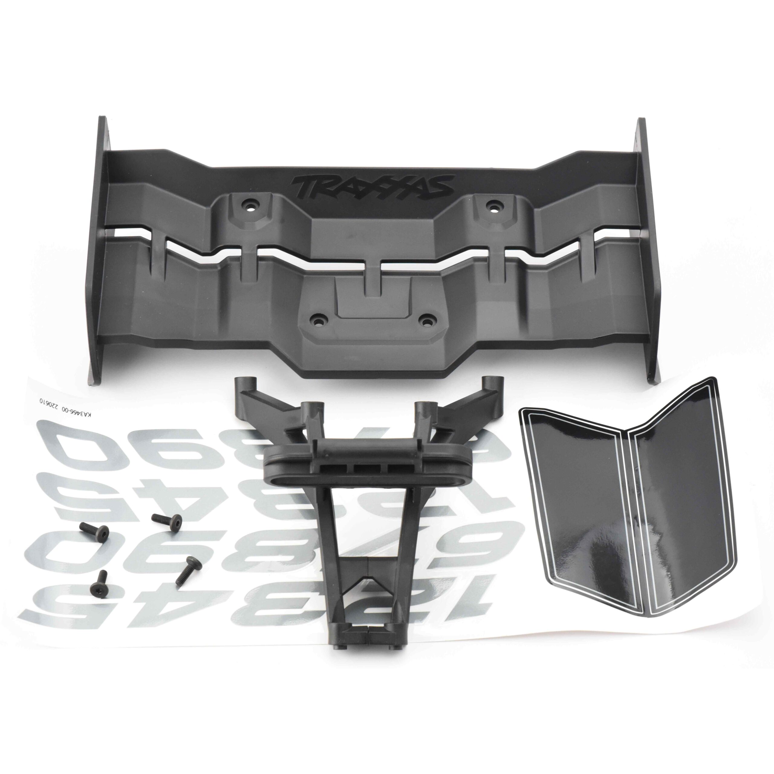 Fits Traxxas XRT 8S Wing & Mount Set, decals screws black spoiler 7776