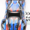 Traxxas Belted Body (2) X-MAXX TRAXXAS 77096-4 - 2024 BODY cover Shell (Blue Graphics Decals 7811B w/ Clipless Mounts & Body Supports)