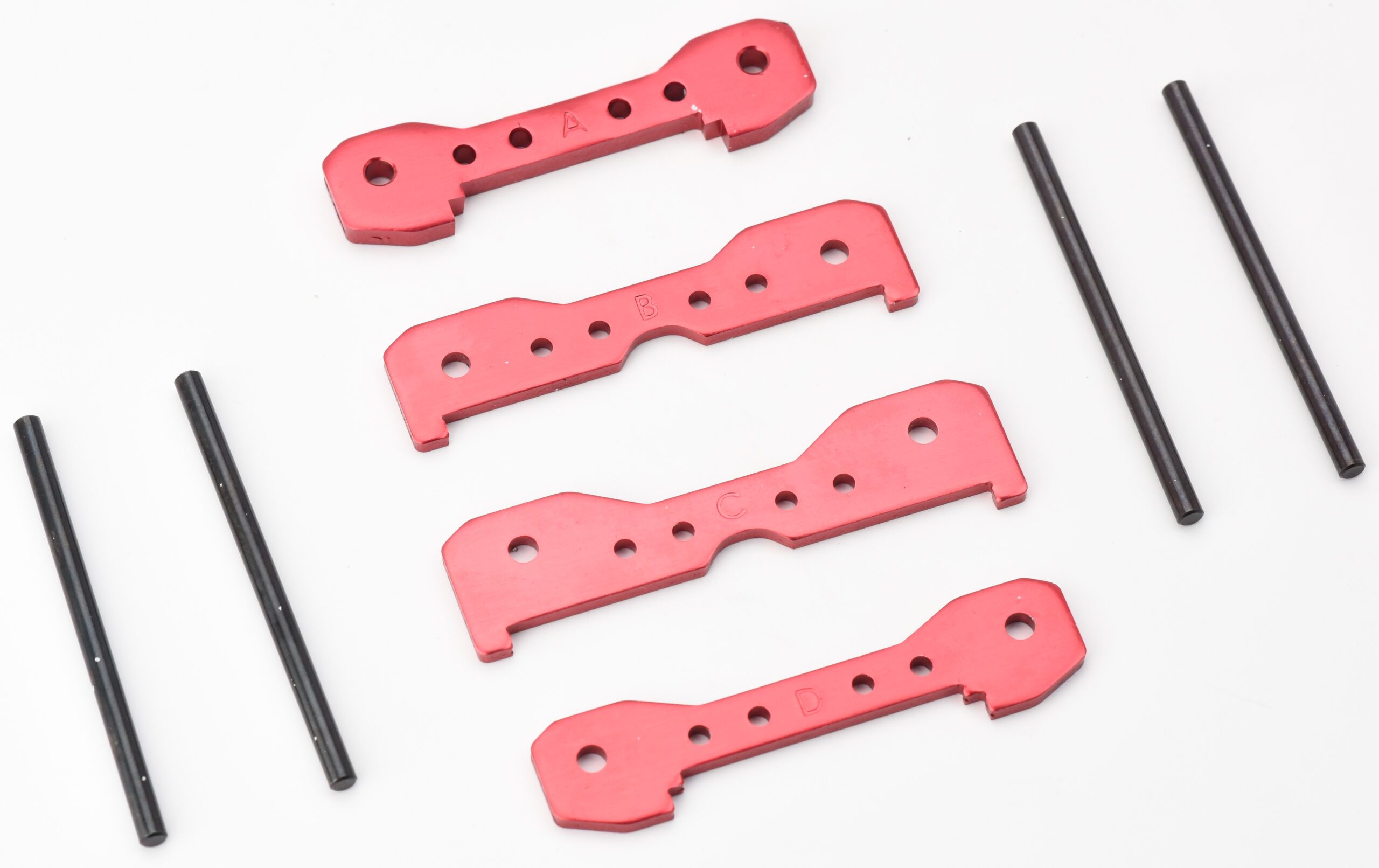 Fits Traxxas SLEDGE 95076-4 - Suspension TIE BARS RED and hinge pins
