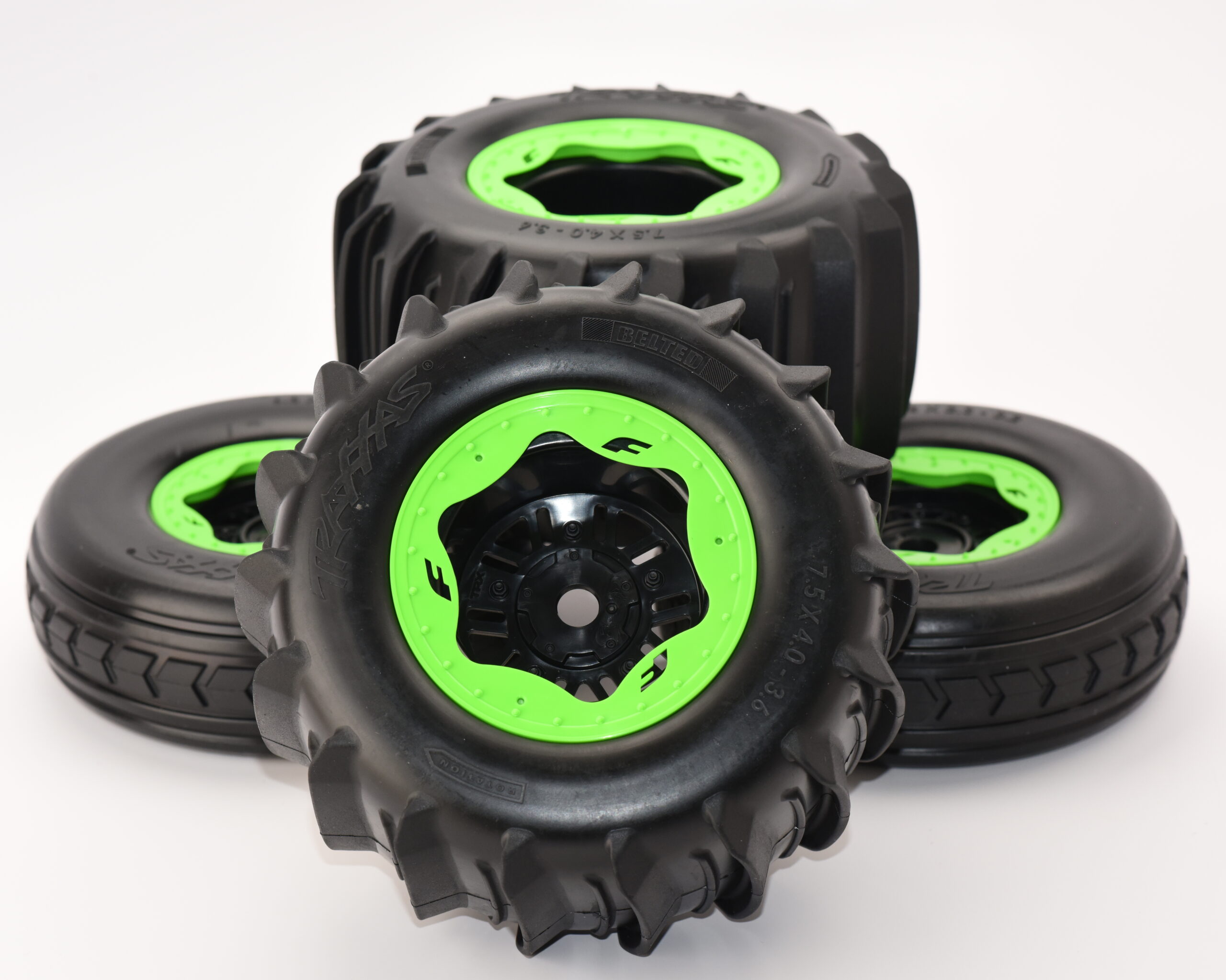 Traxxas Sand Car Tires (2) Fits SAND CAR Wheels & Tires (Green) Factory Glued Assembled Front/Rear Traxxas 109076-4