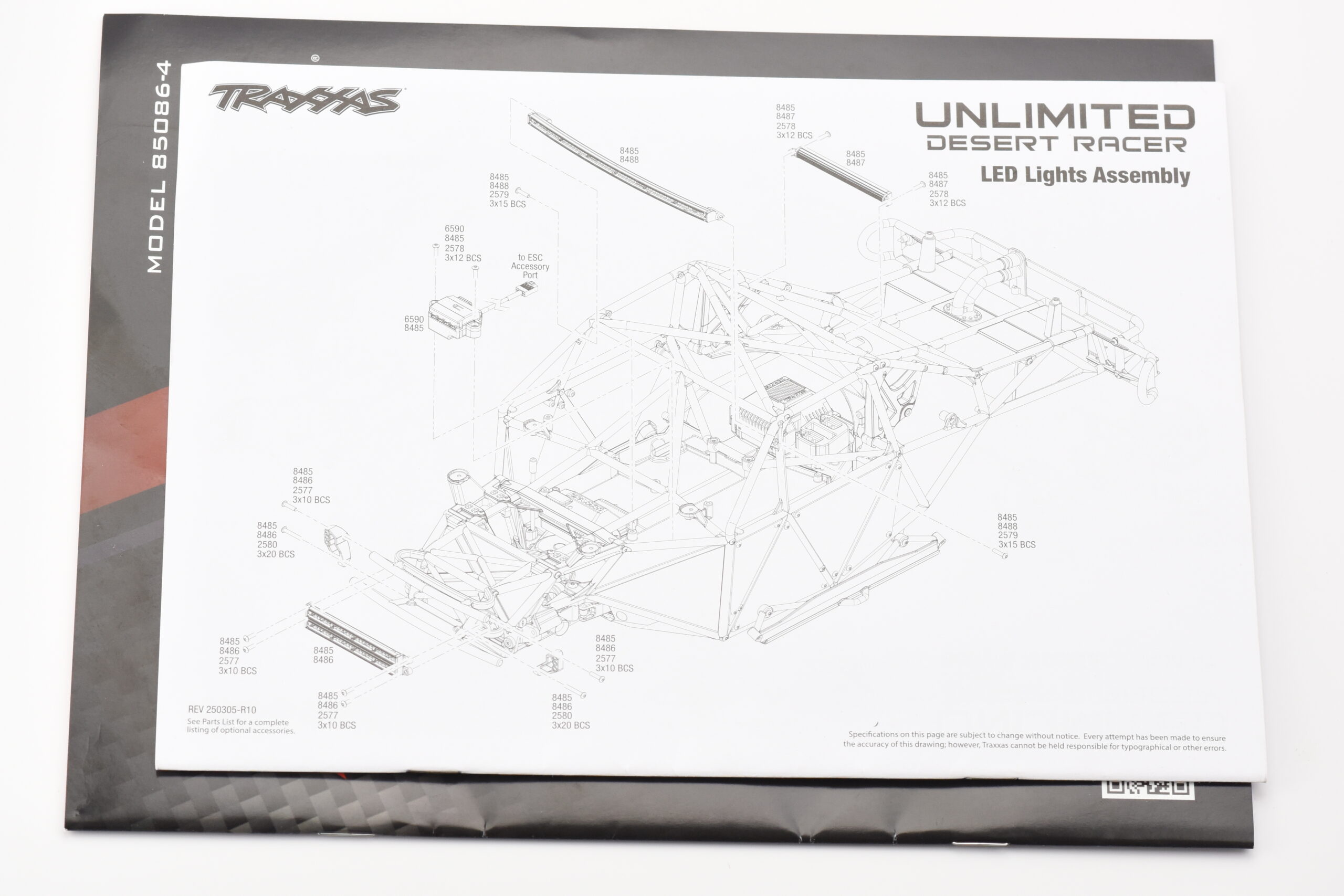 Fits Traxxas Unlimited Desert Racer UDR Manual, Parts List Exploded Views 850764