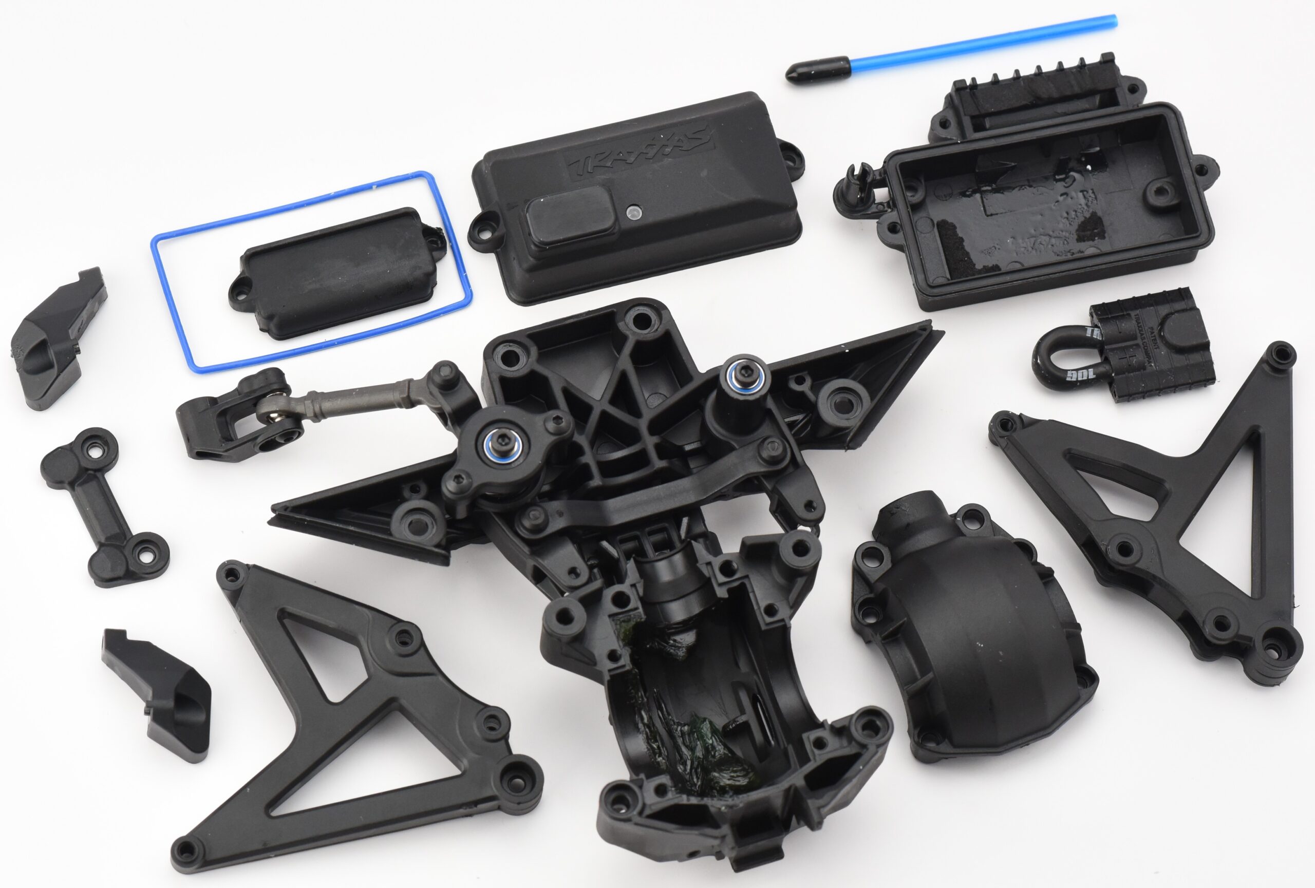 Fits Traxxas Unlimited Desert Racer UDR STEERING Assembly with front bulkhead, Receiver Box, Antena, Rear Shock Mounts, Diff Housing, Jumper Plug