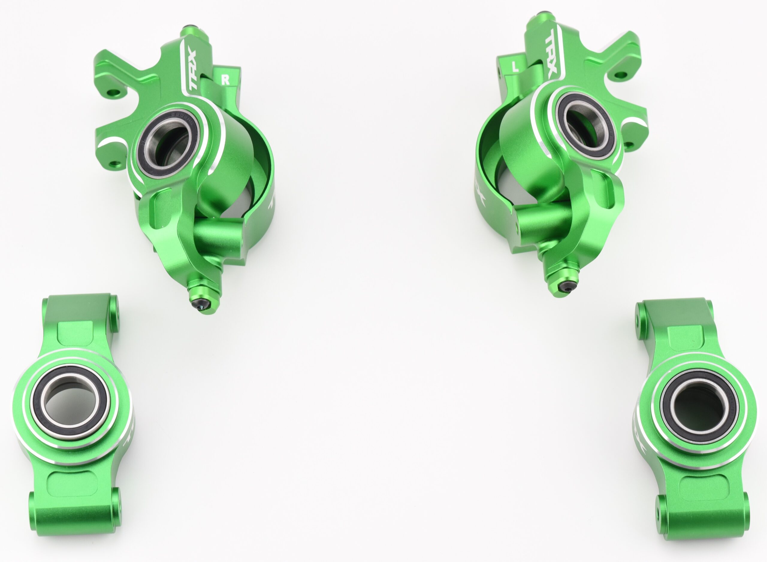 X-MAXX Ultimate XRT 8S F/R Hub GREEN Carriers Caster Steering Blocks Traxxas
