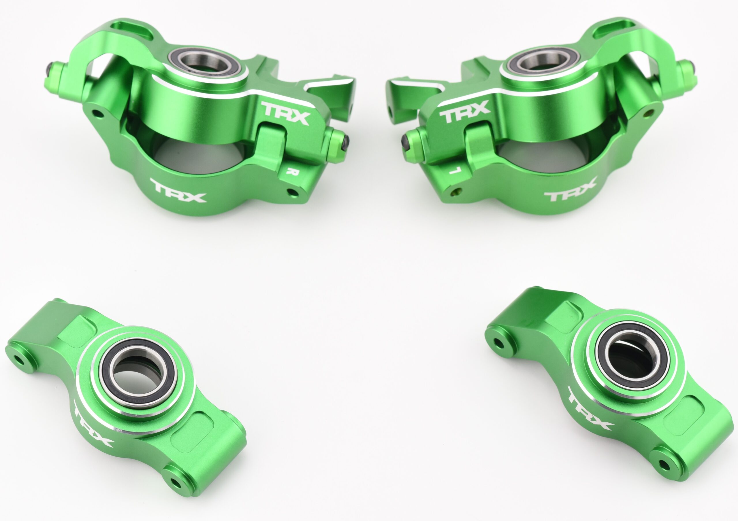 X-MAXX Ultimate XRT 8S F/R Hub GREEN Carriers Caster Steering Blocks Traxxas