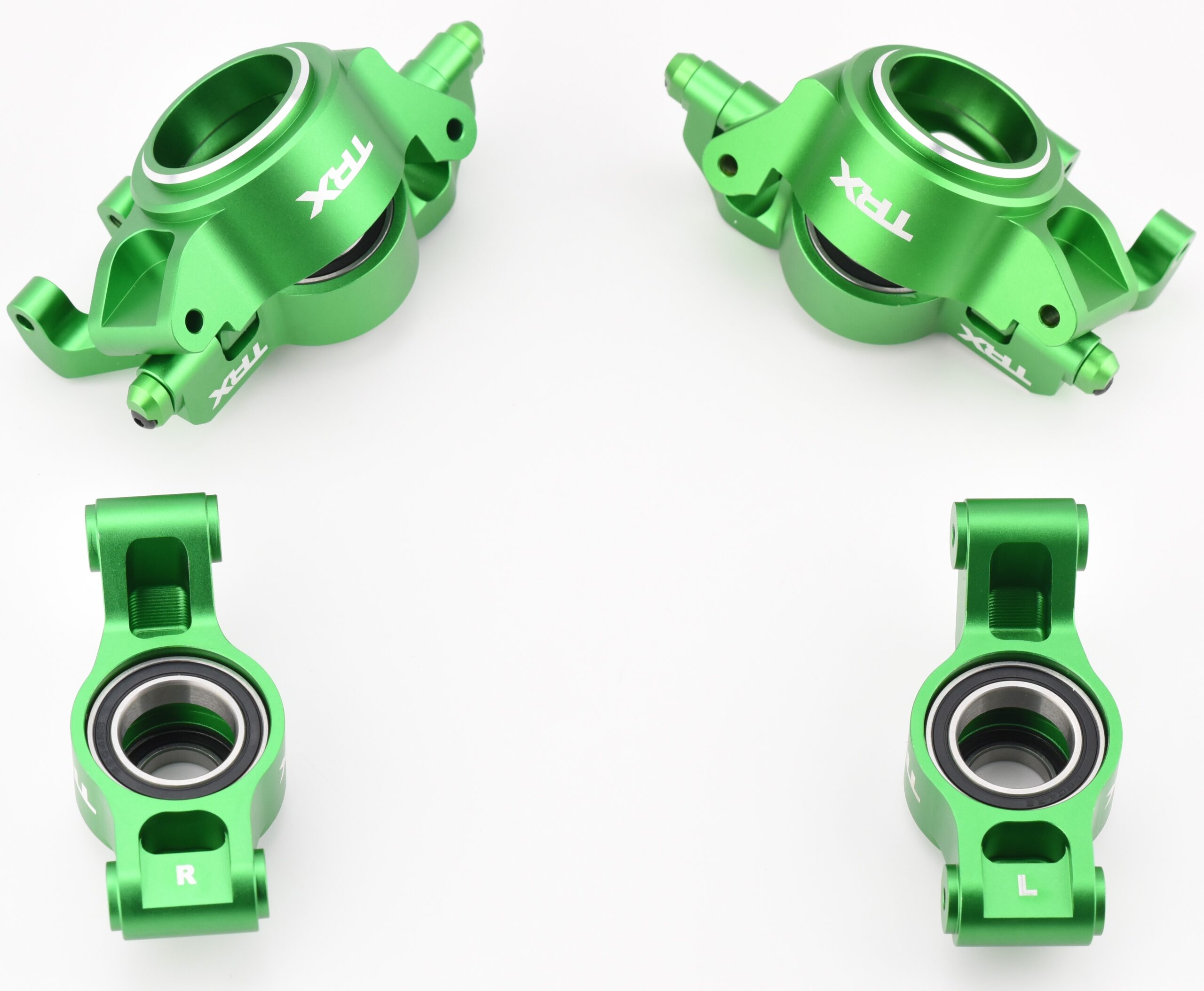 X-MAXX Ultimate XRT 8S F/R Hub GREEN Carriers Caster Steering Blocks Traxxas