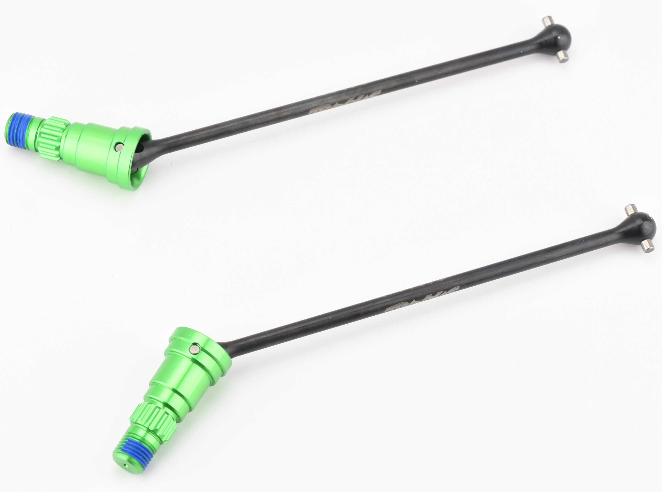 X-MAXX Ultimate DRIVE Shafts TWO shafts with GREEN Stub Axles Traxxas 77097-4