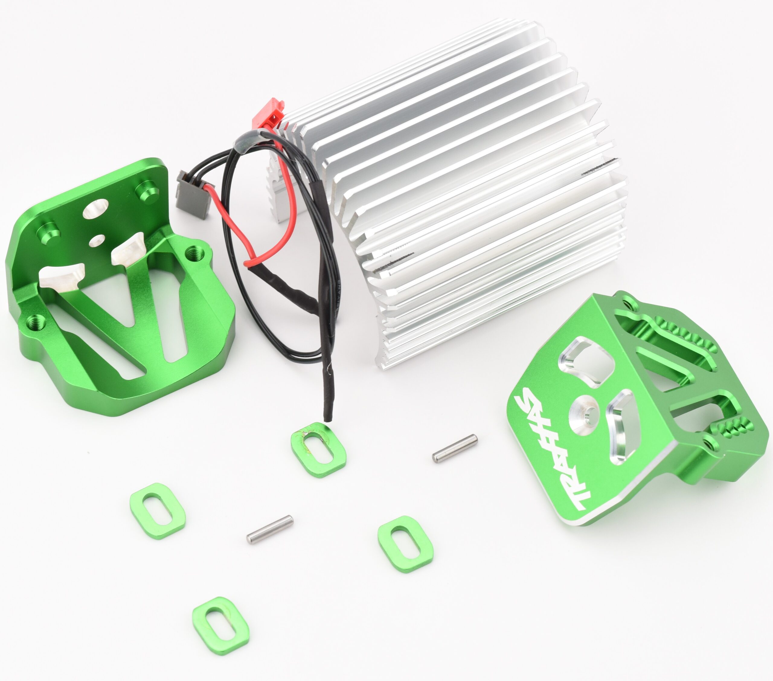 Traxxas X-Maxx Heat Sink and Motor Mounts (4) Fits X-MAXX Ultimate Aluminum Heat Sink & Green Motor Mounts Traxxas 77097-4