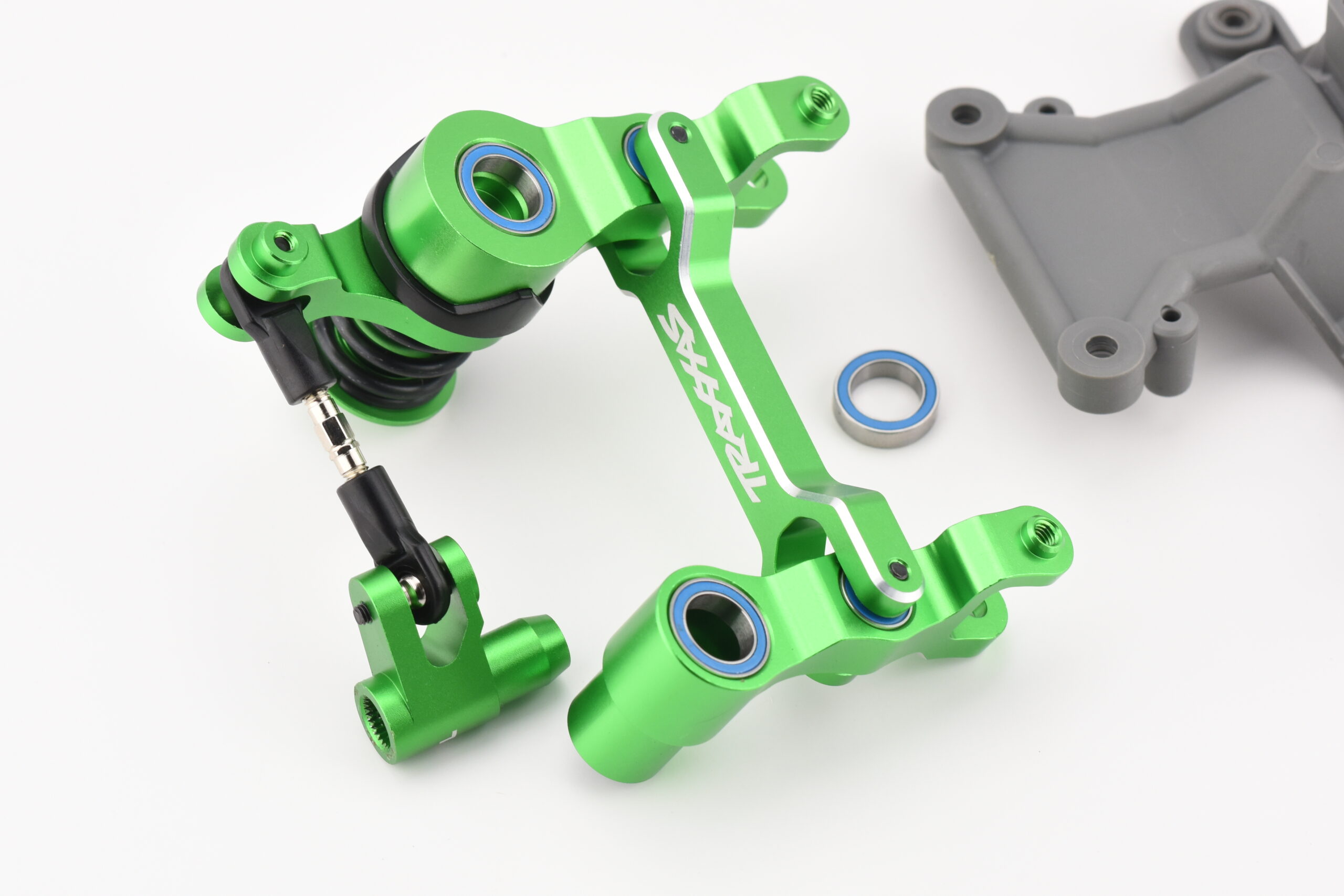 Traxxas X-Maxx Steering Bell Crank Assembly (4) X-MAXX Ultimate STEERING Assembly Green (Bellcrank Horn Linkage Traxxas 77097-4)