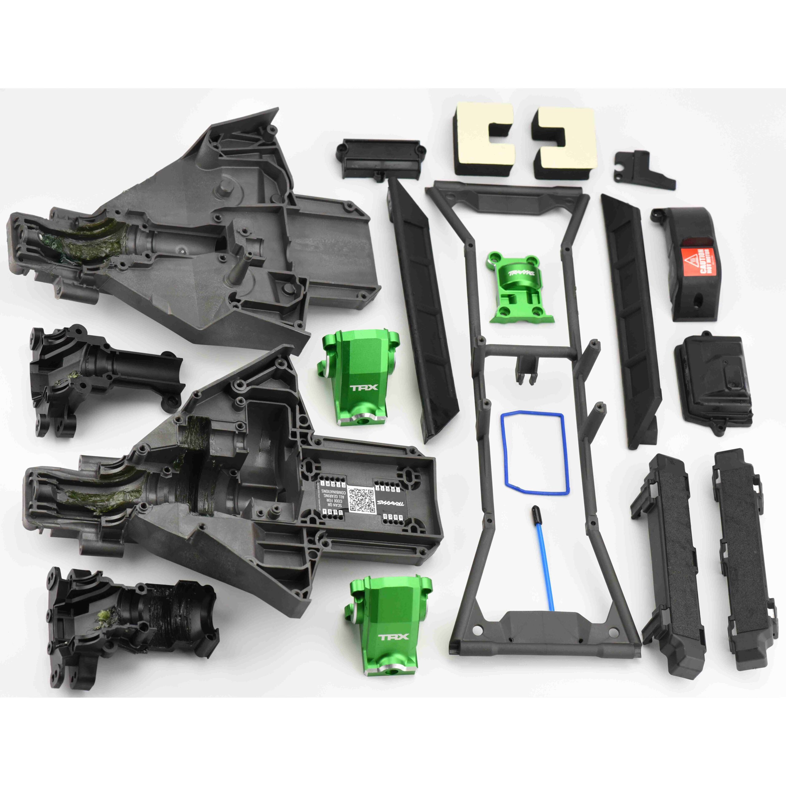 Traxxas X-Maxx Ult Plastic Parts X-MAXX Ultimate Plastic Set Green (F/R Bulkhead Covers Rx box Traxxas 77097-4
