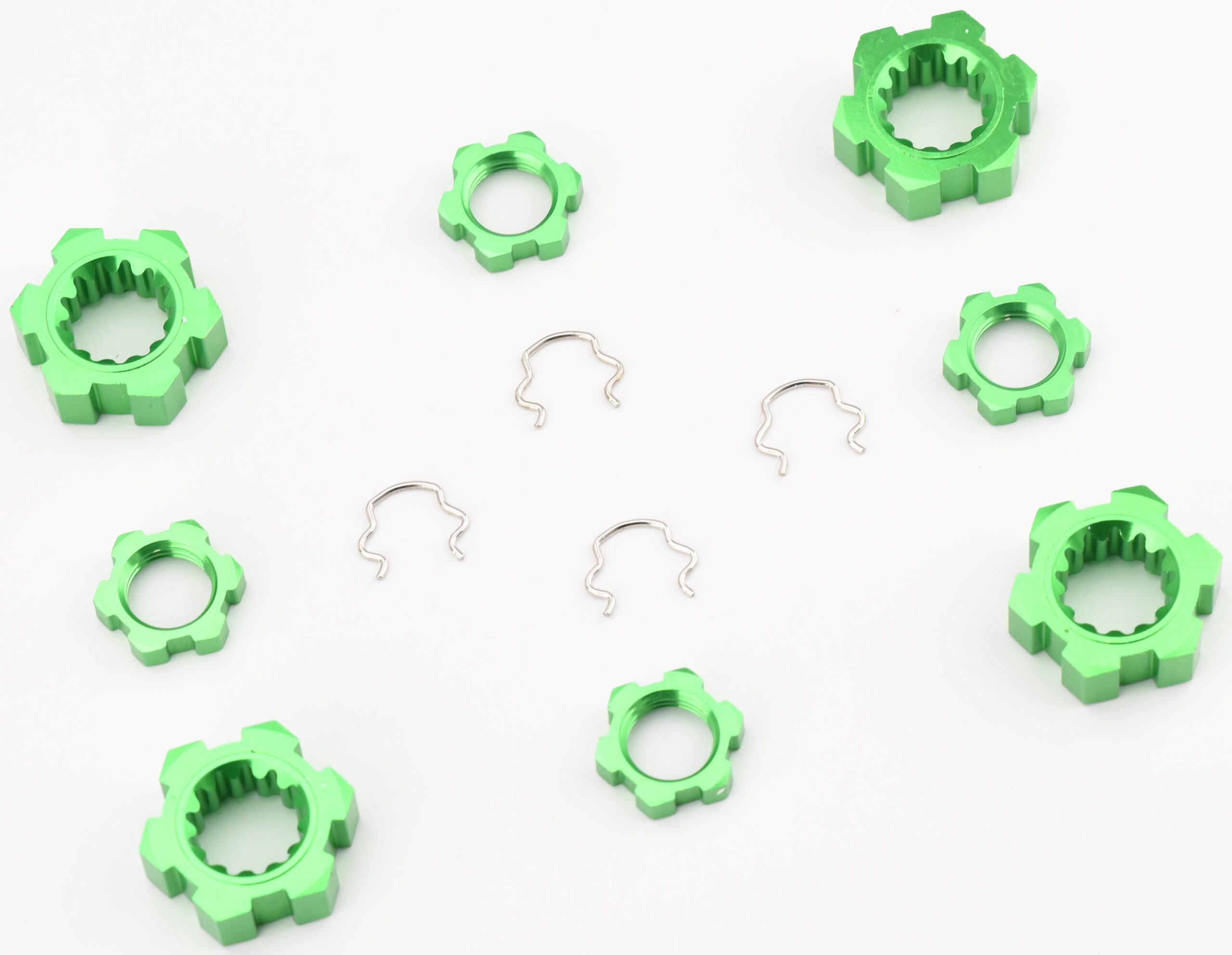 Traxxas X-Maxx Wheel Hubs Nuts Green (2) Fits X-MAXX Ultimate XRT 8S Wheel Hubs GREEN 17mm Splined serrated nuts Traxxas