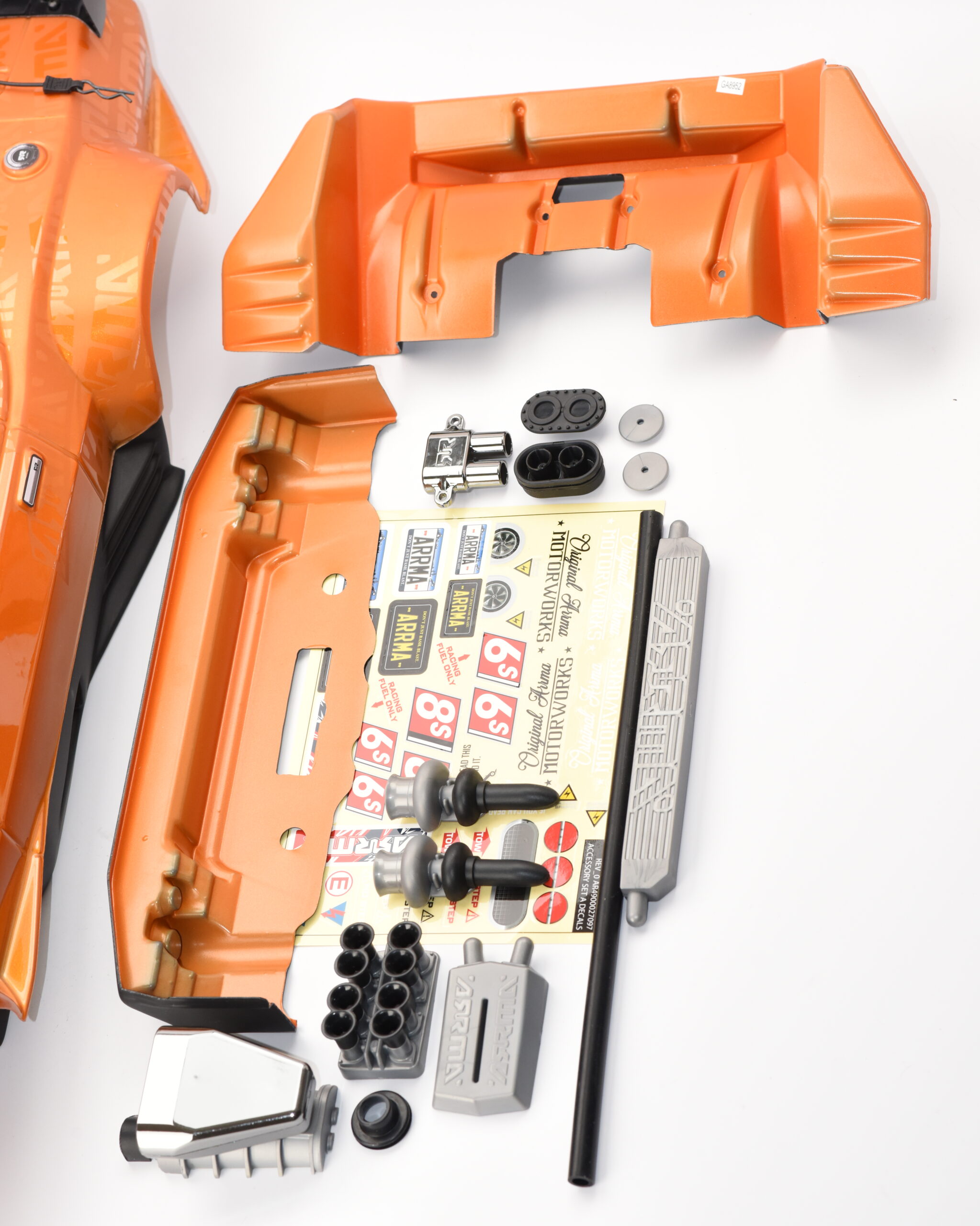 Arrma FELONY 6s - Body Shell (ORANGE Resto-Mod muscle Street Bash ARA7617V2)