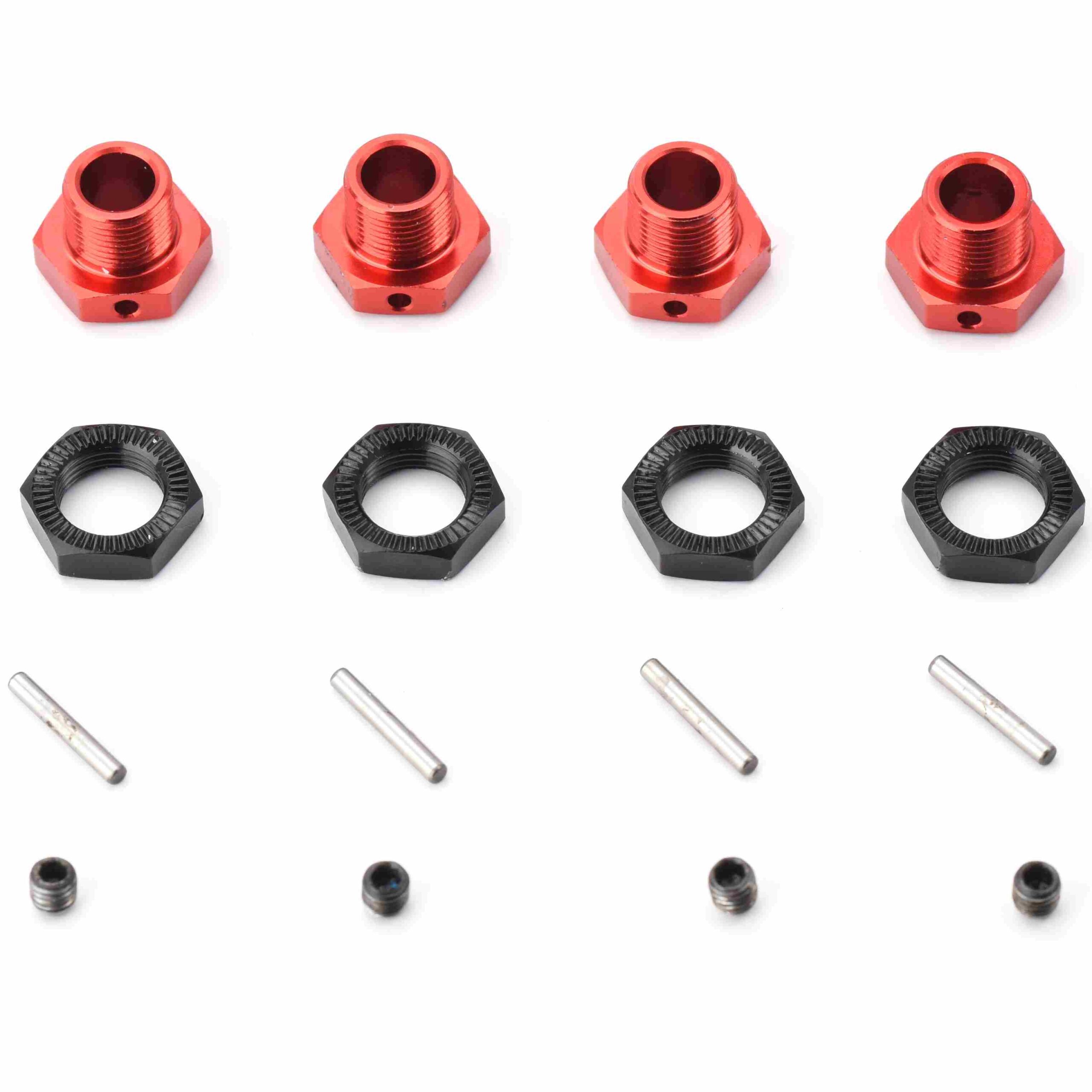 Arrma FELONY 6s BLX - 17mm Hex Hubs (Red Wheel hexes, nuts, Screws V2 ARA7617V2)