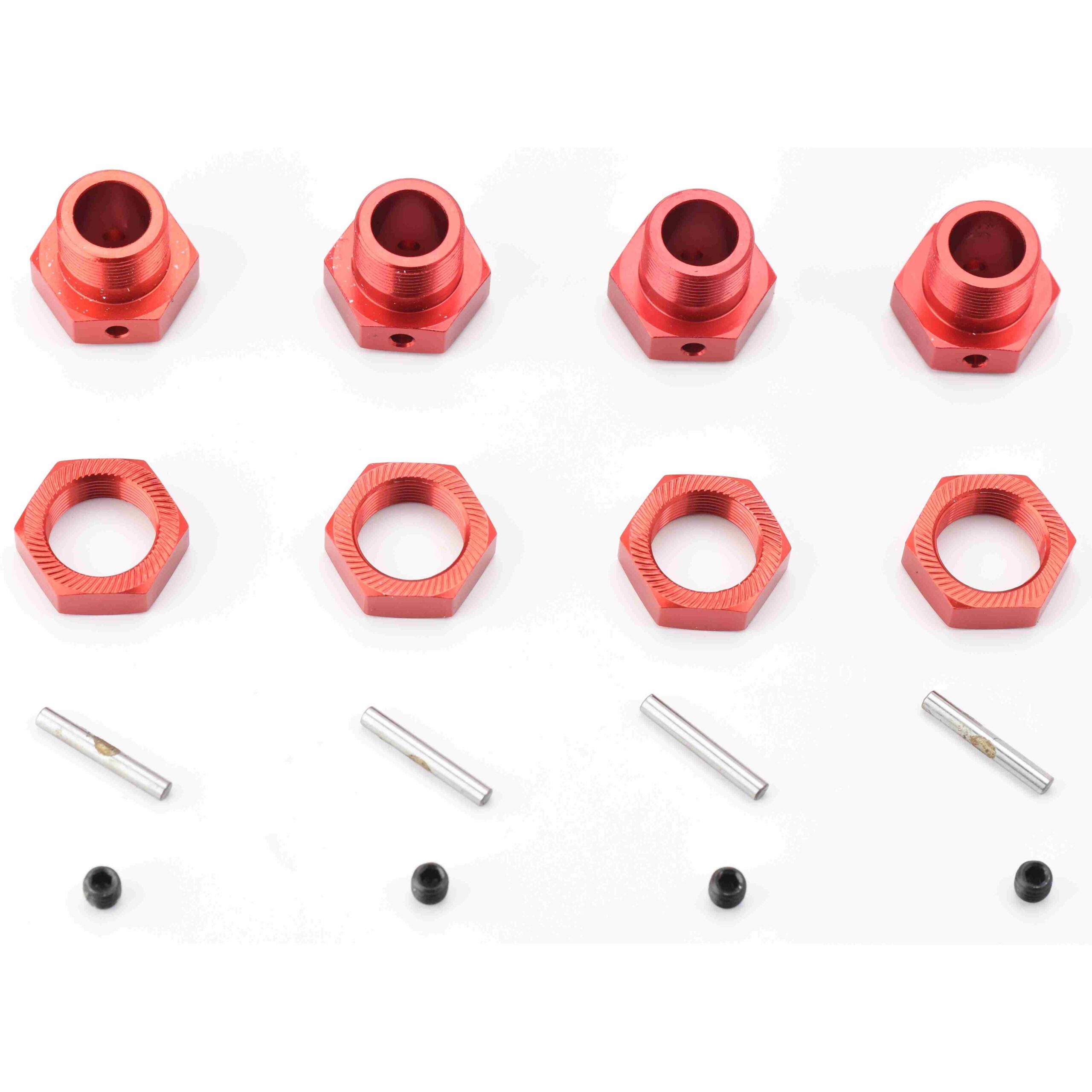 Arrma Kraton 8s EXB Hexes Nuts Pins Arrma Kraton 1/5 8s EXB 24mm Red Aluminum Wheel Hexes Nuts & Steel Pins Hex /BLX