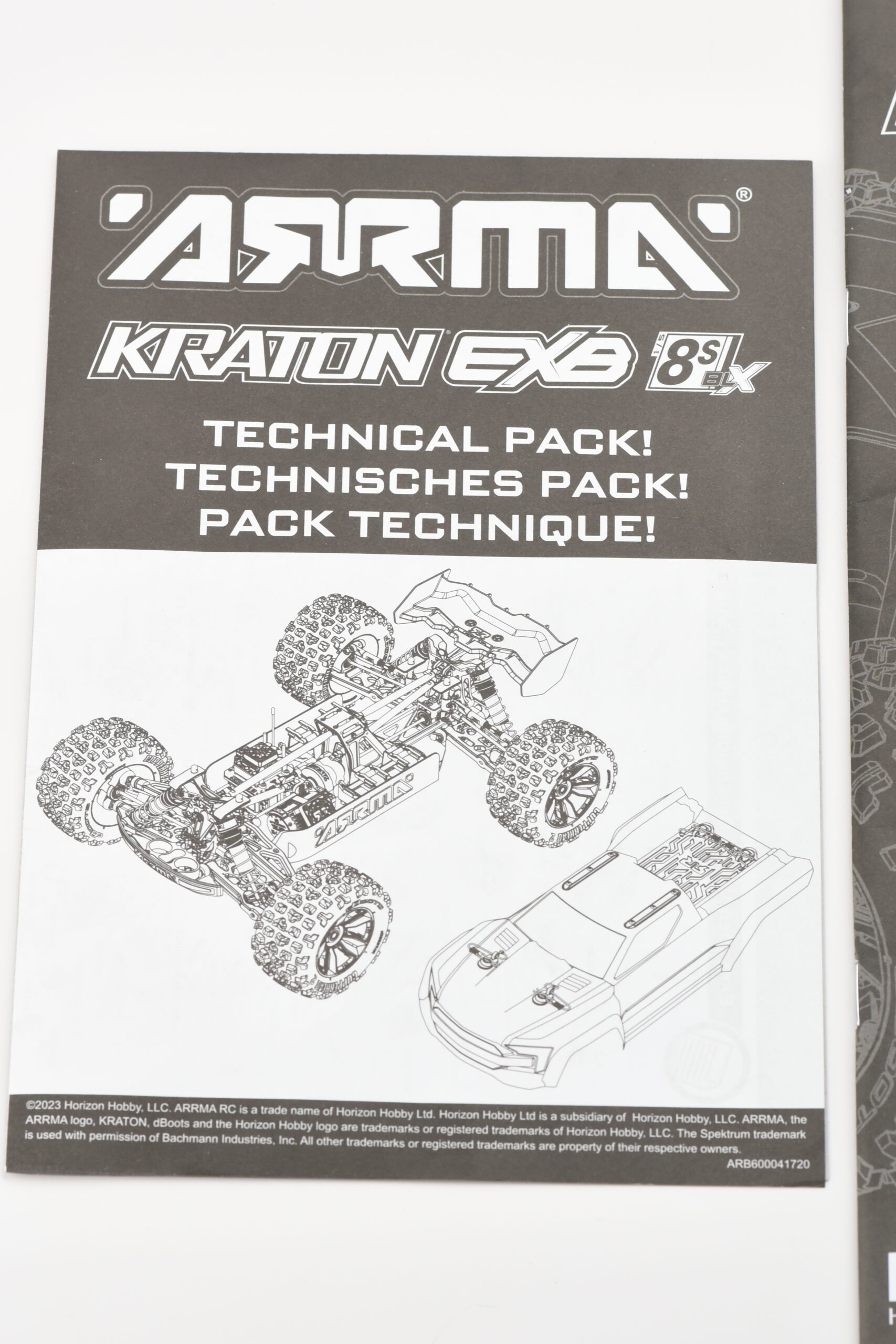 Arrma Kraton 8s EXB Manuals (2) Arrma KRATON 8S EXB User Manual Quick Guide, Parts List Exploded Views ARA5808V2