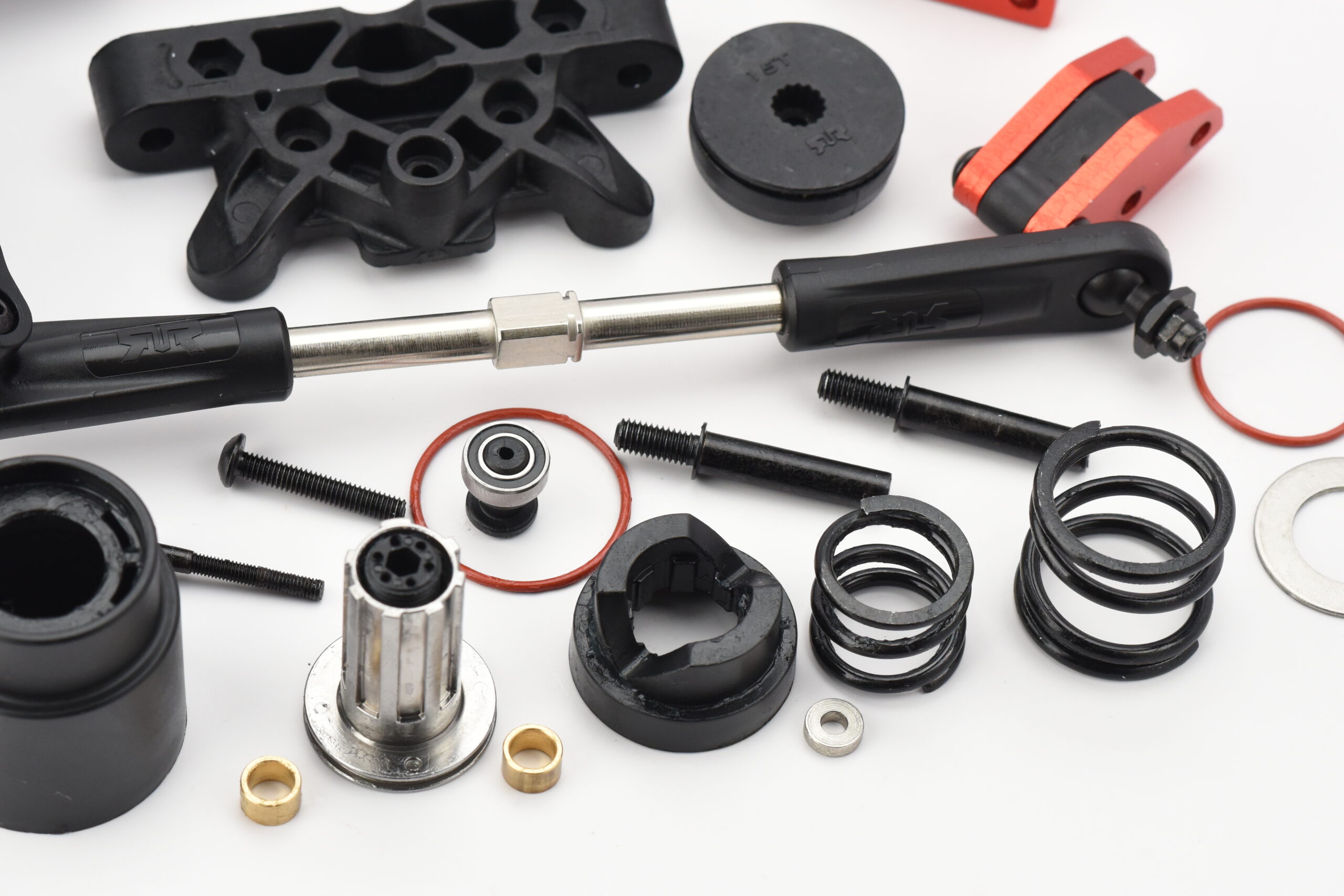 Arrma Kraton 8s EXB Steering System (4) KRATON 8S EXB - STEERING, bellcrank top plate rack, steel rods Arrma ARA5808V2