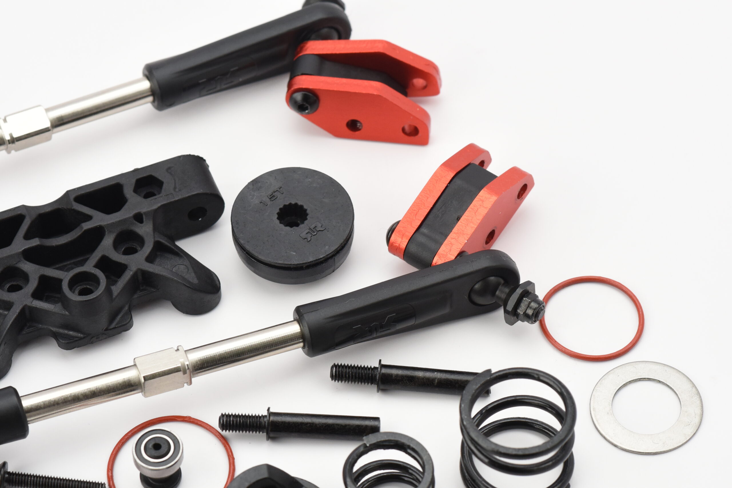 Arrma Kraton 8s EXB Steering System (5) KRATON 8S EXB - STEERING, bellcrank top plate rack, steel rods Arrma ARA5808V2