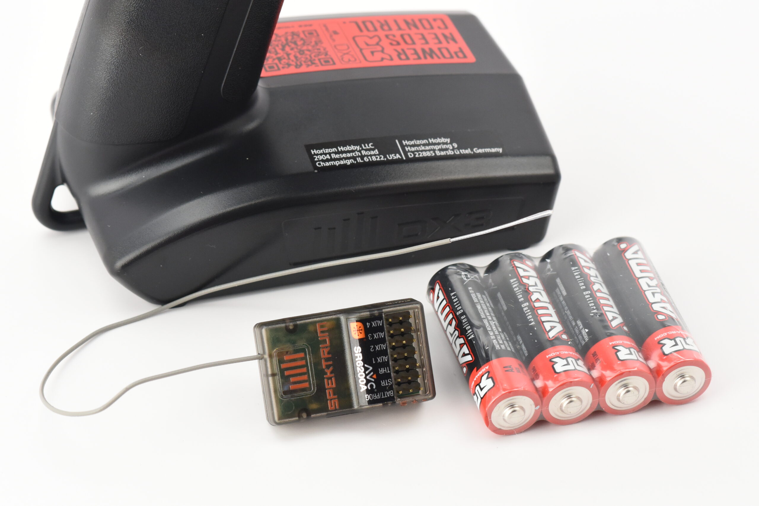 Arrma Kraton 8s EXB Transmitter Receiver (2) Arrma KRATON 8S EXB RADIO SET Spektrum DX3 Tx with SR6200 Rx AA Batteries 5808V2