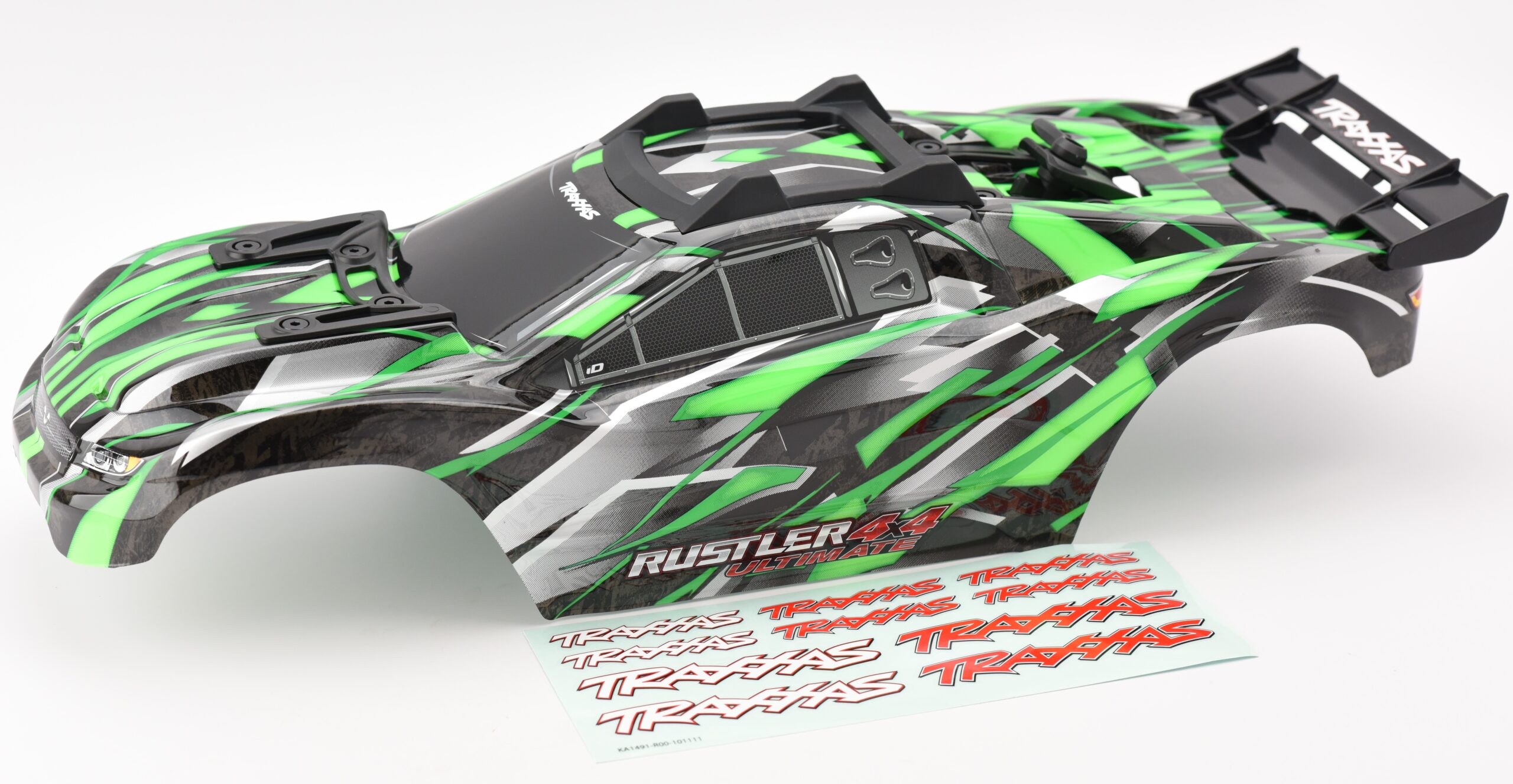 DSC_9741 Fits Traxxas Ultimate RUSTLER 4X4 VXL Green Black Body Clip Less Support Mount