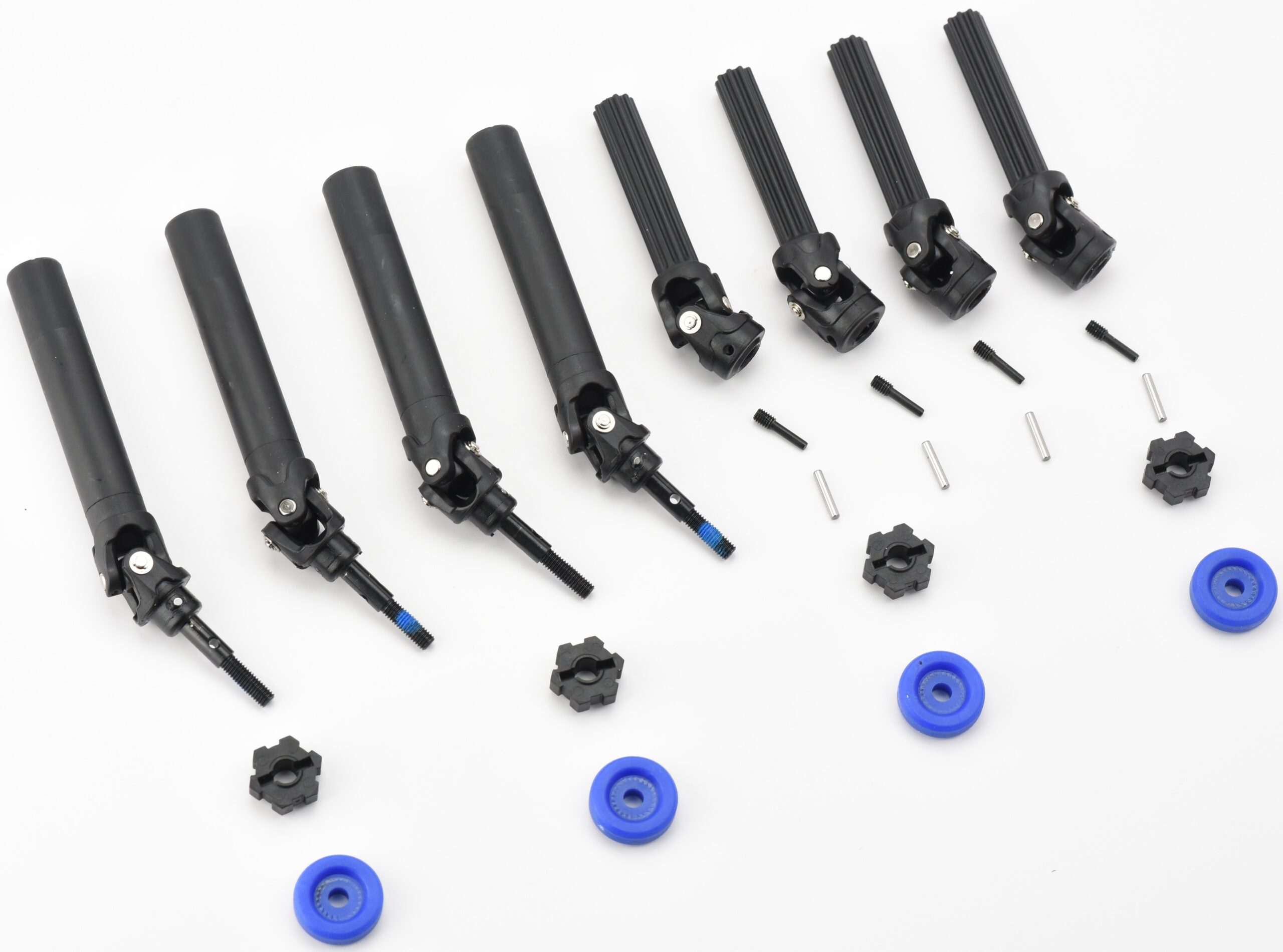 Fits Traxxas 1/10 Wide-MAXX - DRIVE Shafts, Hubs, Blue Washer, Hex Pins, Screws
