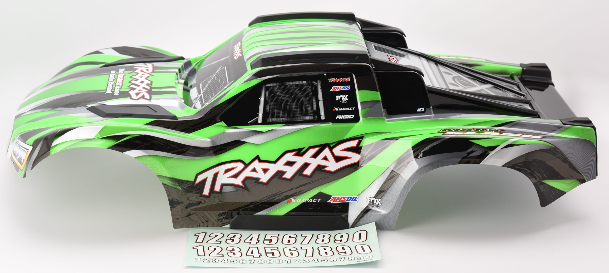 Traxxas Maxx Slash Body (2) Fits Maxx Slash BODY Shell (GREEN Painted ProGraphics, clipless Traxxas 102076-4)