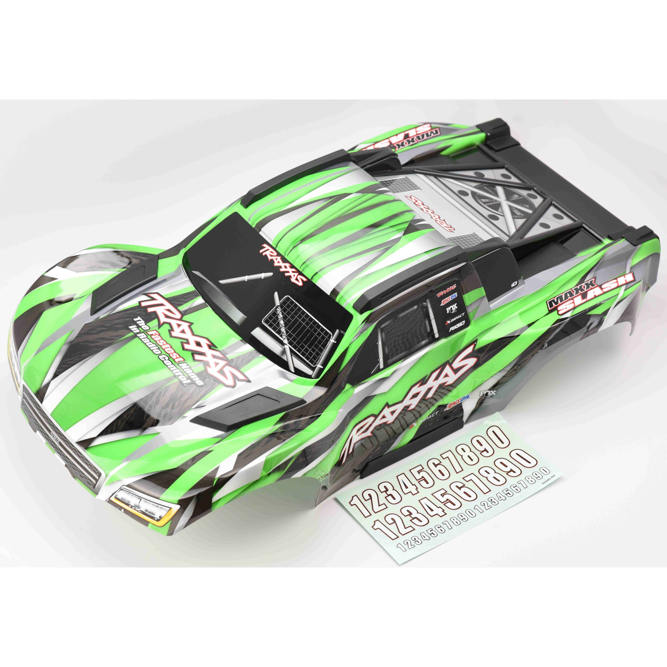 Traxxas Maxx Slash Body Fits Maxx Slash BODY Shell (GREEN Painted ProGraphics, clipless Traxxas 102076-4)