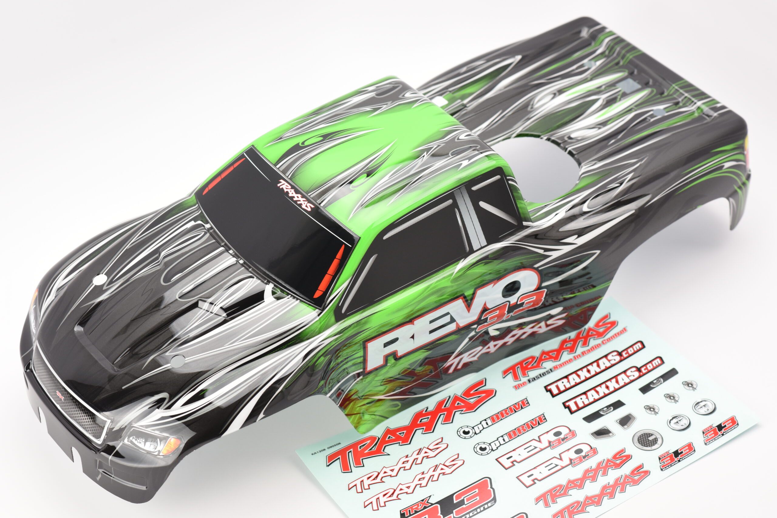Traxxas Revo 3.3 Body (2) Fits Traxxas Nitro Revo 3.3 53097-3- BODY (GREEN, Shell, & Decal, Cover Painted)