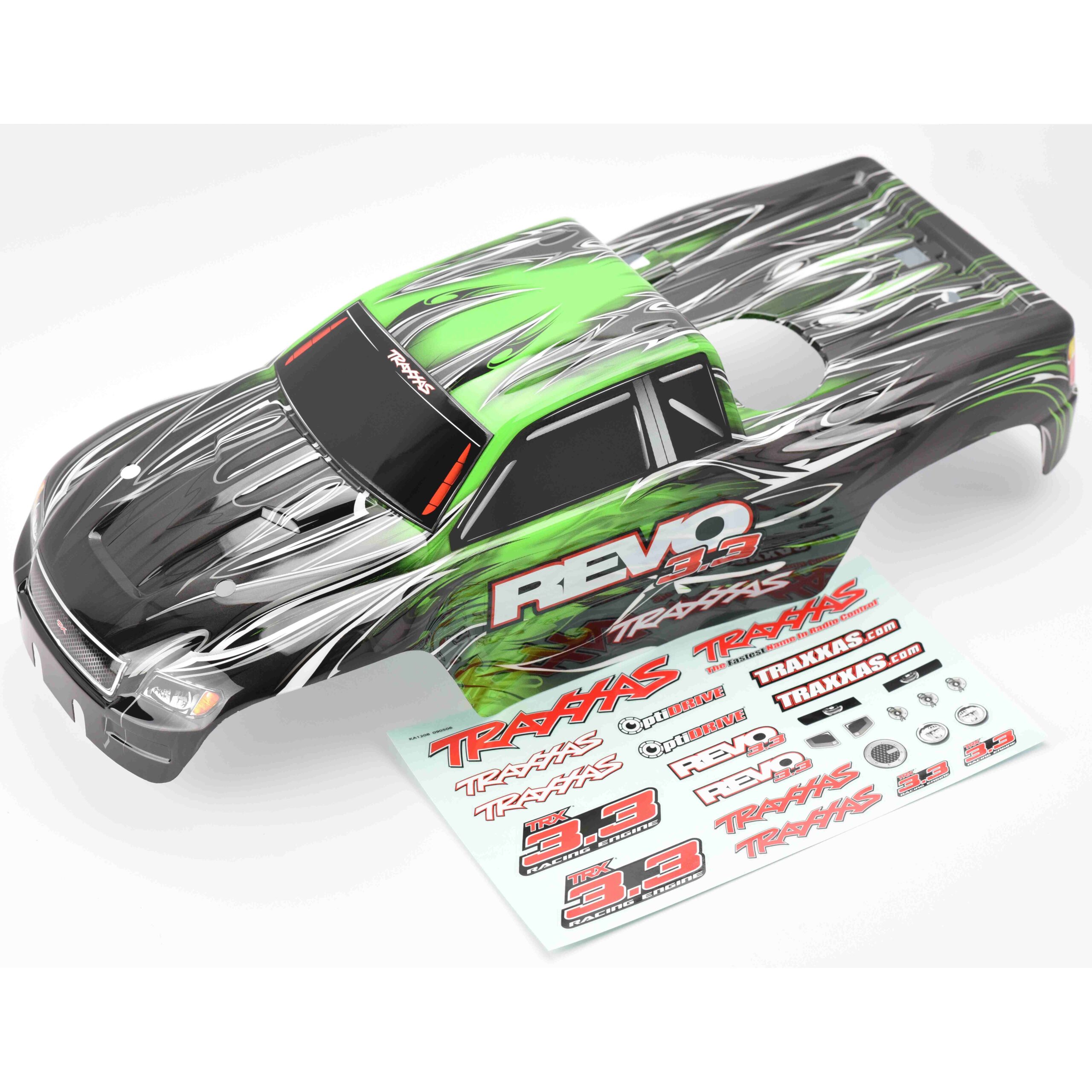 Traxxas Revo 3.3 Body Fits Traxxas Nitro Revo 3.3 53097-3- BODY (GREEN, Shell, & Decal, Cover Painted)