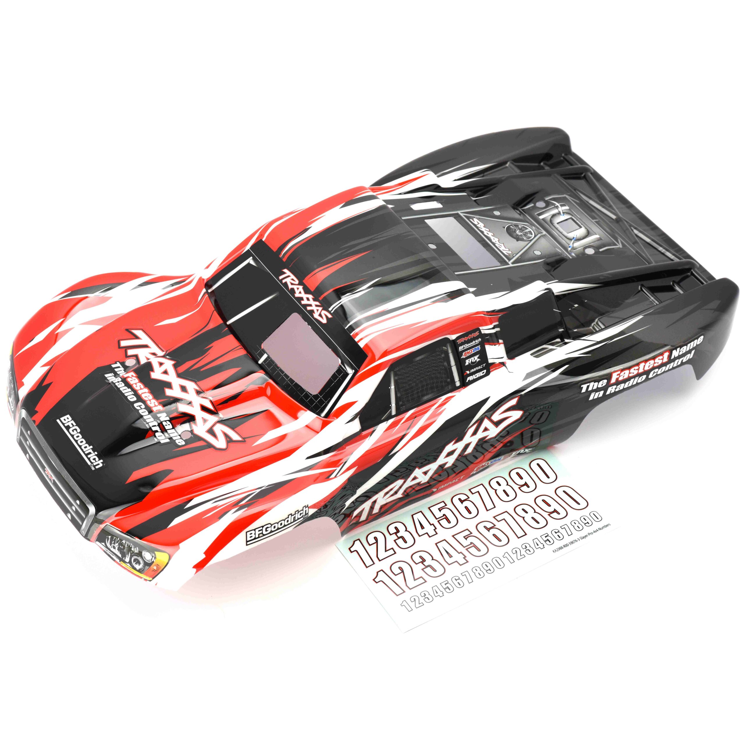 Fits Traxxas Slayer PRO 4x4 59076-3 - BODY shell, Red 15 cover & decals nitro