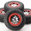 Fits Traxxas Slayer PRO 4x4 59076-3 - 14 mm Red TIRES wheels BFGoodrich Mud (4)
