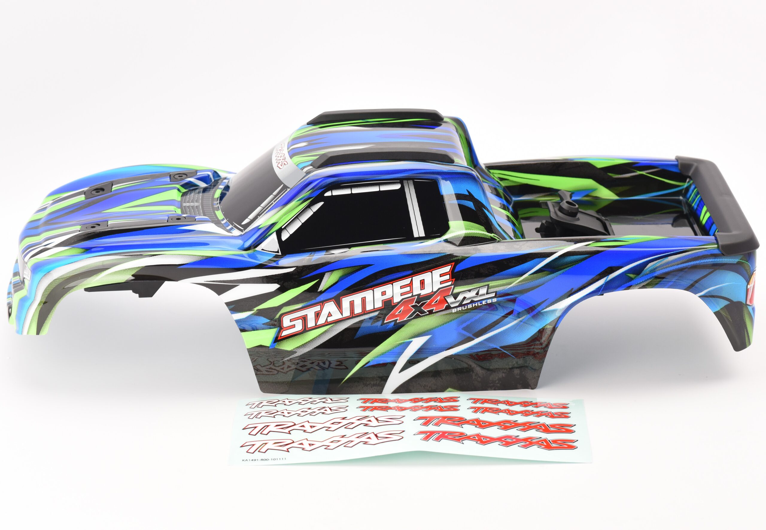 Traxxas Stampede 4X4 Body (2) Fits Traxxas Stampede 4x4 VXL BODY Shell (GREEN 9014-GRN Cover Shell hoss decals)