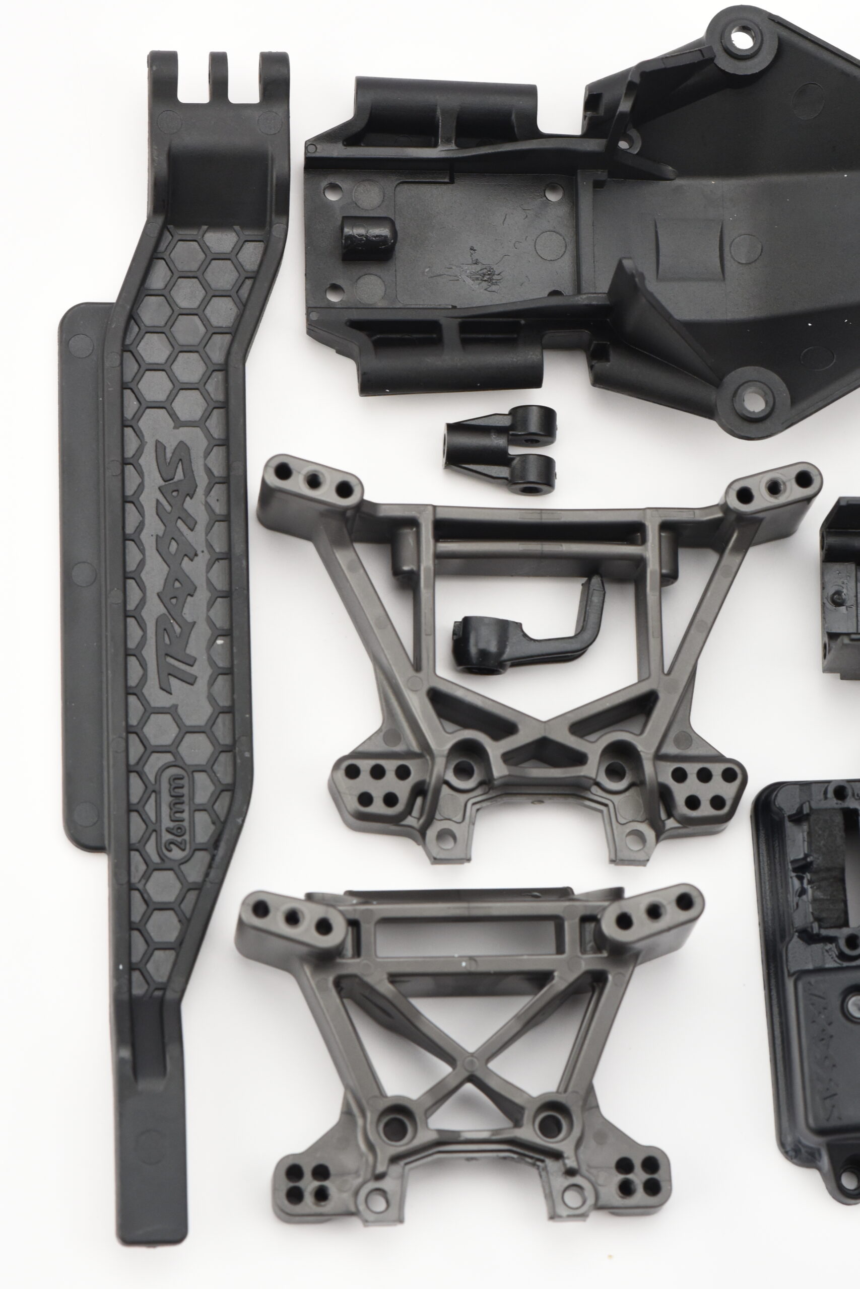 Traxxas Stampede 4x4 Plastic Chassis Parts (2) Traxxas Stampede 4x4 VXL Receiver Box, diff housing, bulkhead shock towers hoss