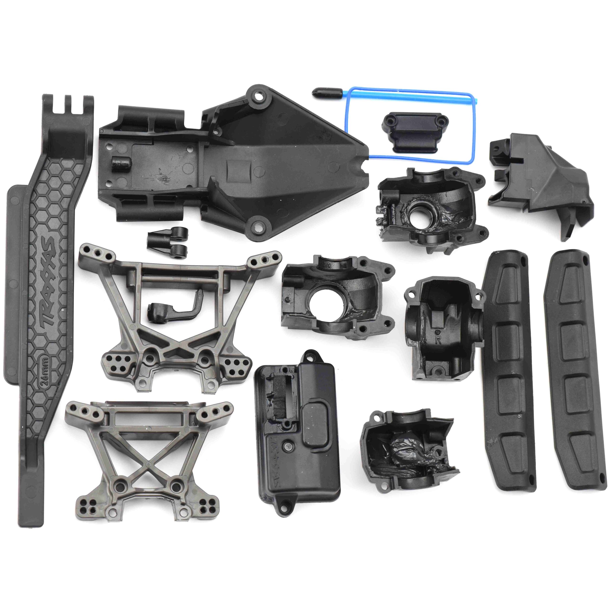 Traxxas Stampede 4x4 Plastic Chassis Parts Traxxas Stampede 4x4 VXL Receiver Box, diff housing, bulkhead shock towers hoss