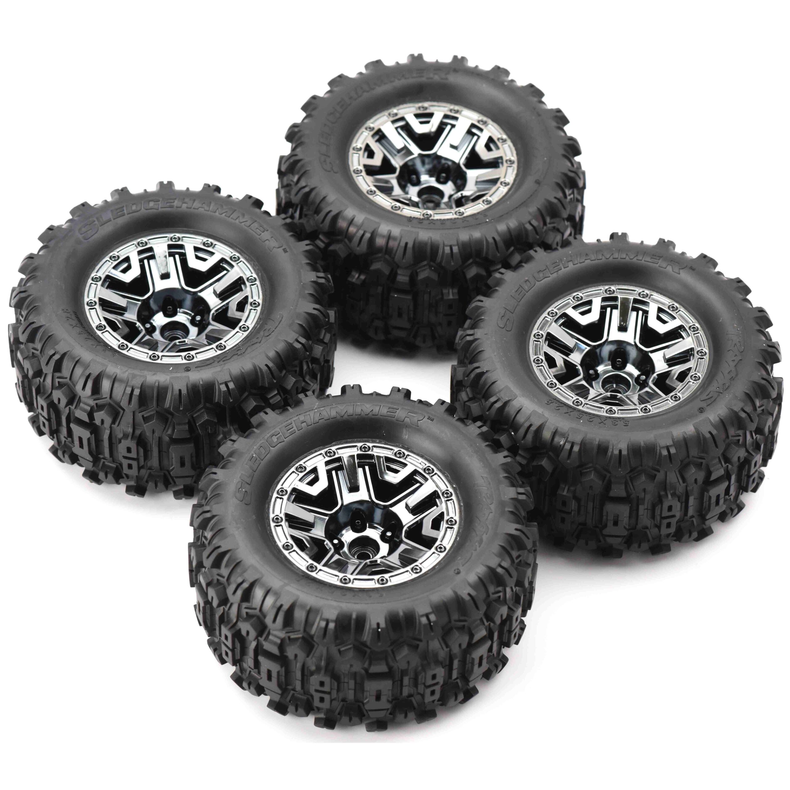 Traxxas Stampede 4x4 Tires Wheels Fits Traxxas Stampede 4x4 VXL TIRES & Wheels, glued Tyres New hoss Sledgehammer