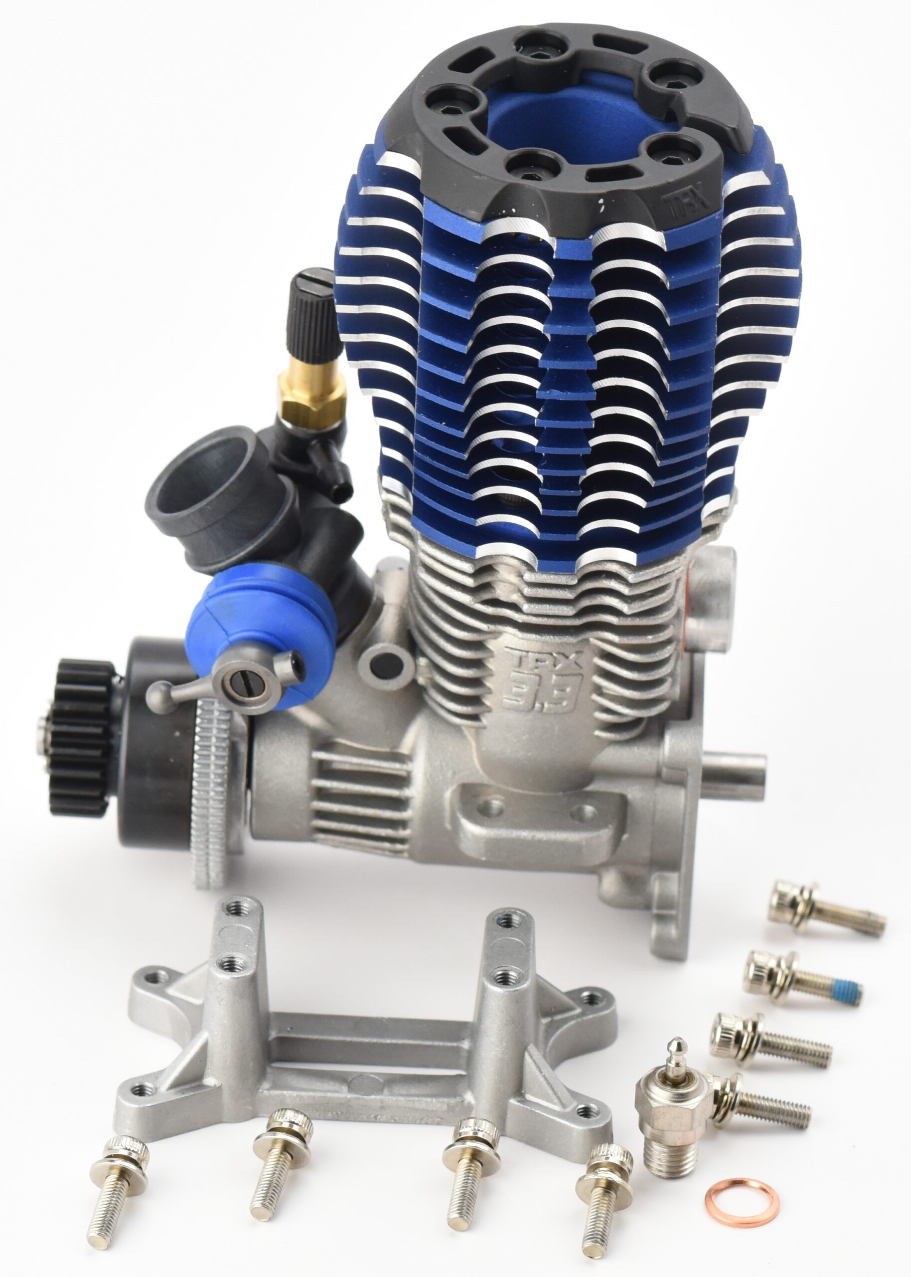 Traxxas T-Maxx 3.3 Engine (5) Fits Traxxas T-Maxx 3.3 ENGINE Includes Carb glow plug gear, Engine Mount, Screws