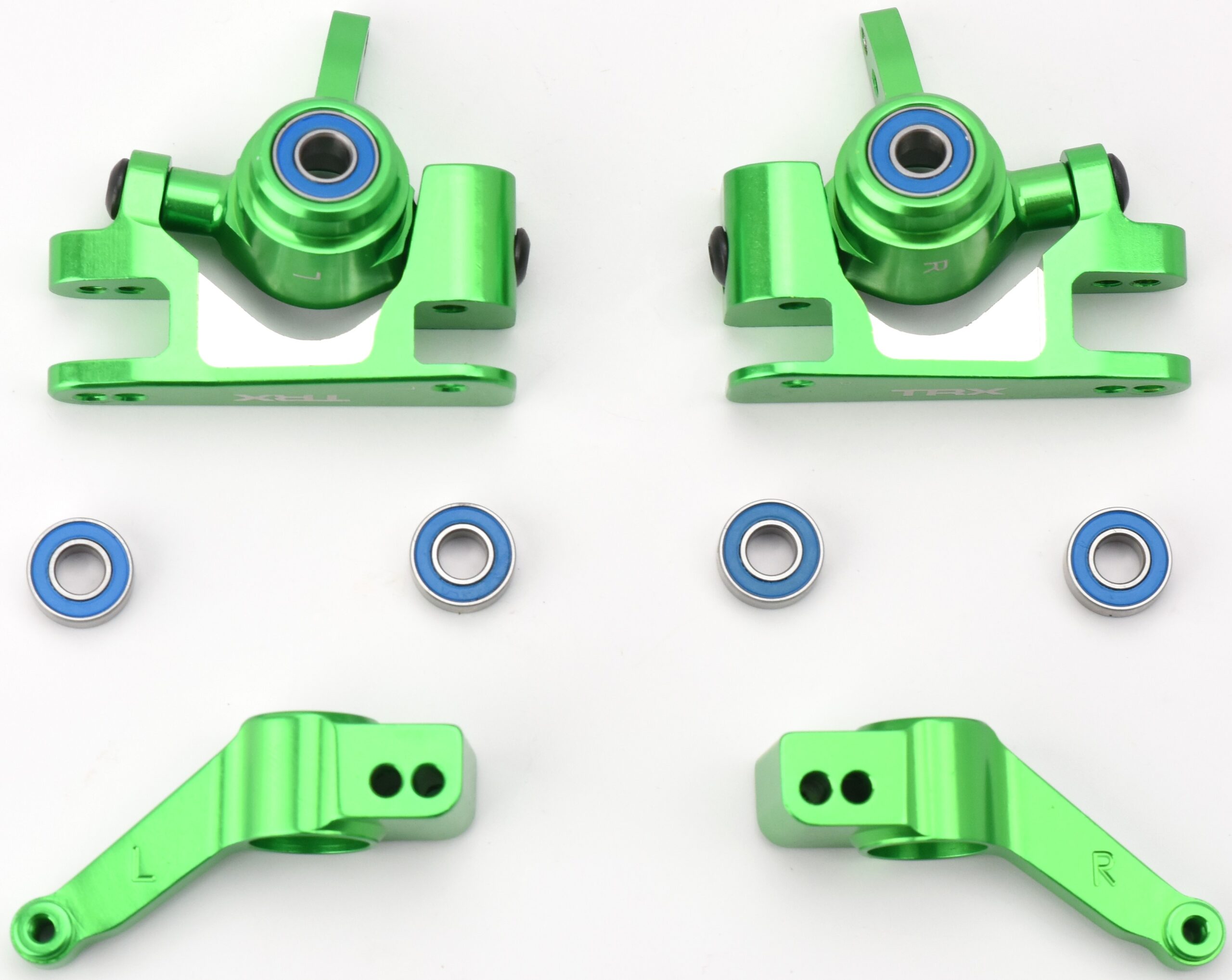 Traxxas Ultimate Rustler Casters Blocks (2) Fits Traxxas RUSTLER ULTIMATE C-HUBS Steering Caster Blocks Carriers Green Aluminum)