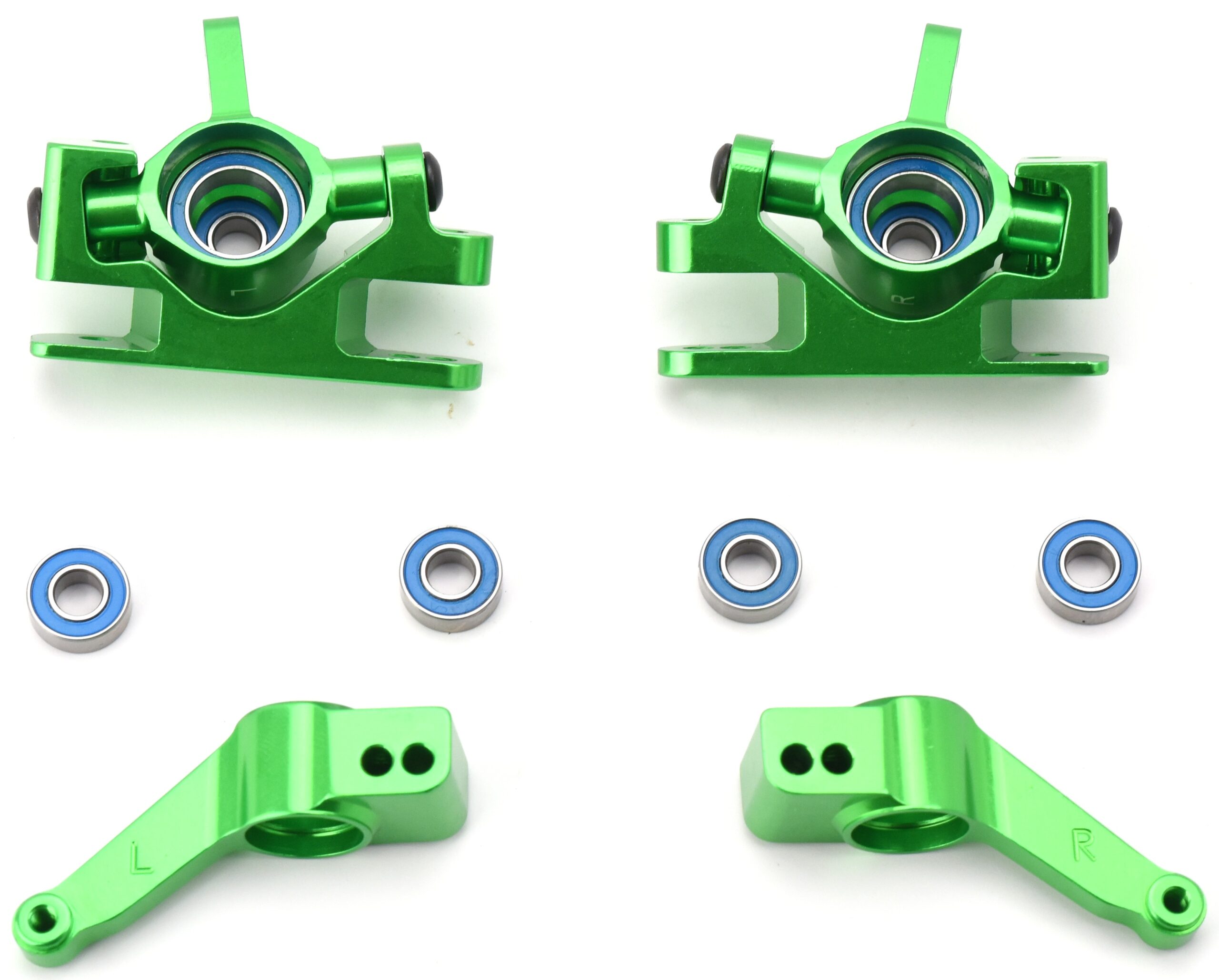 Traxxas Ultimate Rustler Casters Blocks (3) Fits Traxxas RUSTLER ULTIMATE C-HUBS Steering Caster Blocks Carriers Green Aluminum)