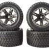 Traxxas Ultimate Rustler Tires Wheels (2) RUSTLER ULTIMATE - TIRES & Wheels assembled (4) Gravix Tyres Traxxas 67097-4