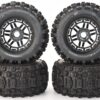 Fits Traxxas 89086-4 1/10 Wide-MAXX - Wheels/Tires Factory Glued Assembled set 4