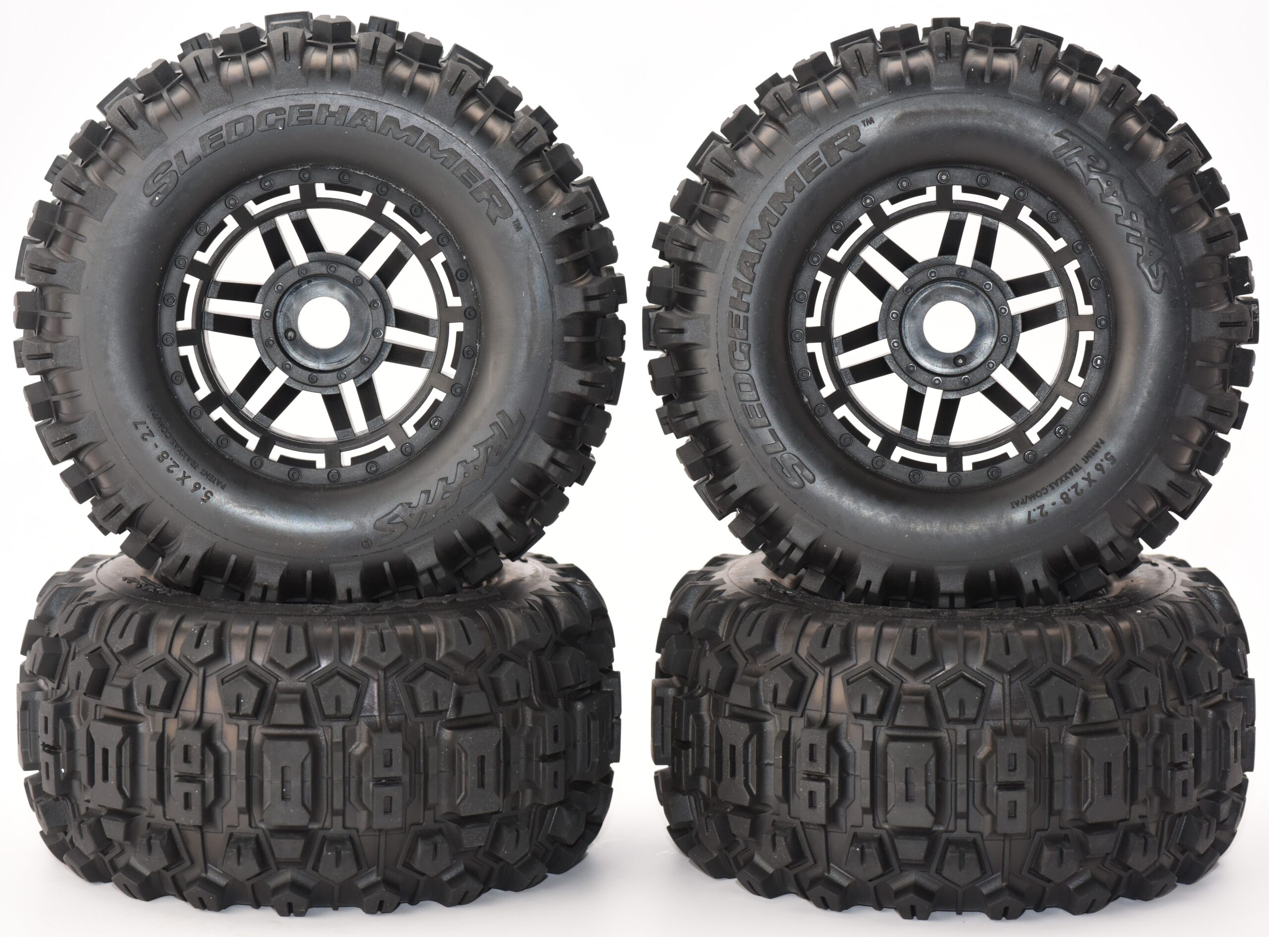 Fits Traxxas 89086-4 1/10 Wide-MAXX - Wheels/Tires Factory Glued Assembled set 4