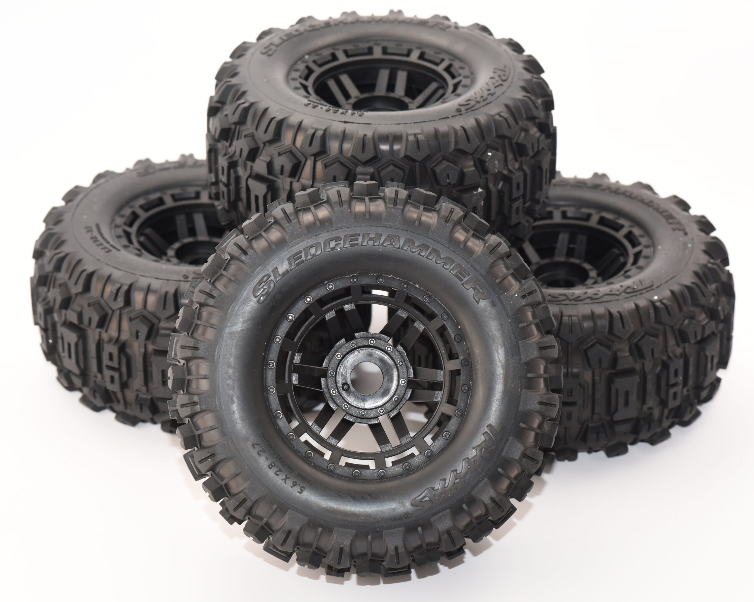 Fits Traxxas 89086-4 1/10 Wide-MAXX - Wheels/Tires Factory Glued Assembled set 4