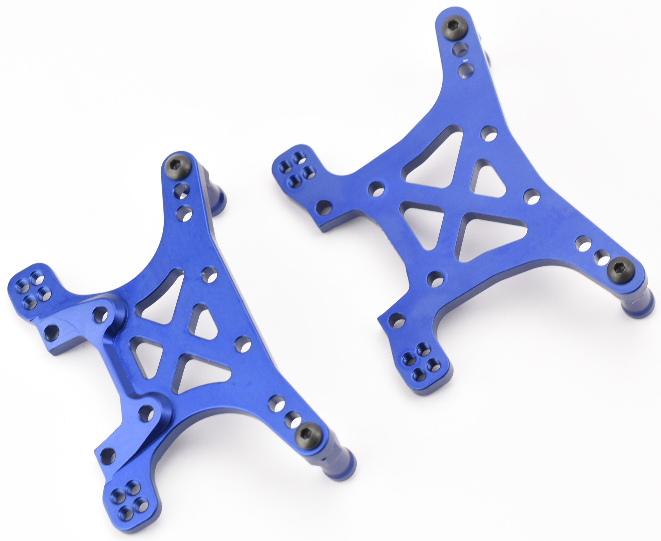 Fits Traxxas 64077-3 XO-1 - BLUE SHOCK TOWERS, FRONT/REAR 7075-T6 aluminum Posts